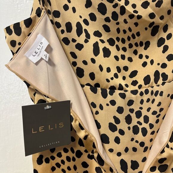 NWT Le Lis spotted cheetah animal print slip dress with adjustable straps size M - Picture 4 of 7